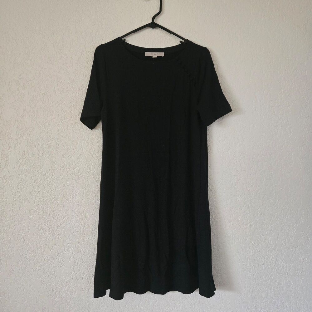 Ann Taylor Loft Black Dress with Buttons Size Small